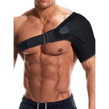 Skulderstøtte i sort til forebyggelse af skader og smertelindring