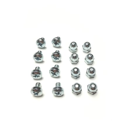 Set of screws for clothes lockers. 8 screws M6x8 + 8 dome nuts M6