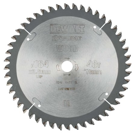 Dewalt DT4092-QZ Sågklinga 184 x 16 mm, 48T, Maskintillbehör & förbrukning