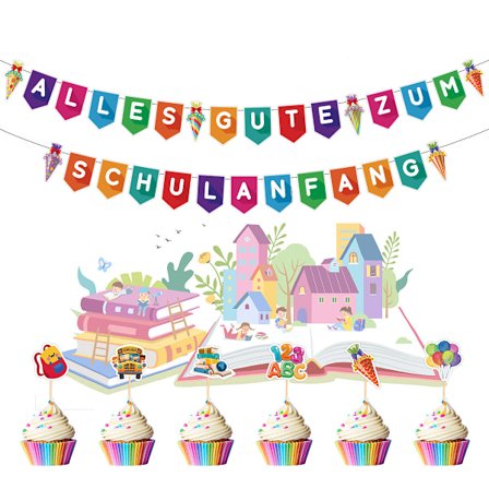 Tillbaka till skolan Cupcake Topper Dekorationer, 8 st