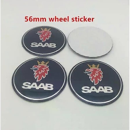 4 st 56mm 60mm 63mm 65mm 68mm SAAB Bil Hjulcentrumkåpa Navkapsel Resin Badge Emblem klistermärke kompatibel Kompatibel med 03 10 BJ SCS 9 3 9 5 - 