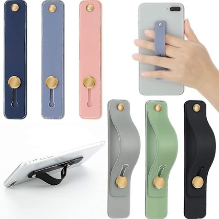 6 stk. Telefonstroppgrep Holder Finger Mobiltelefon Grep Teleskopisk Telefon Finger Stropp Stativ Universal Finger Kickstand For De Fleste 