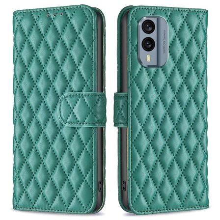 Matt Nokia X30 fodral med rombmönster - Grön