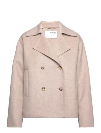 Slflisa Short Handmade Jacket B Villakangastakki Beige Selected Femme
