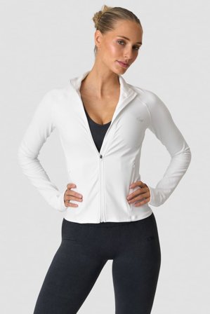 Sculpt Zip Long Sleeve White