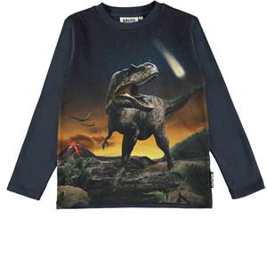 Molo Dino Roar Reif GOTS Printed T-Shirt 152 cm - Tops - 152 cm - Navy