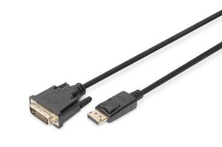 Digitus DP - DVI-D cable 3M black DP - DVI w/interlock DP 1.1a NS
