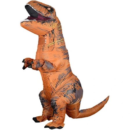 Oppblåsbar T-Rex Dinosaur Kostyme for Voksne - Brun Jumpsuit Halloween[JSR]
