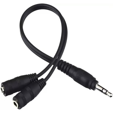 Kuulokkeiden jakaja 2 kuulokkeelle/Aux-jakaja 1 sisään 2 ulos / 1 ääniliitäntä 2 kaiuttimelle tai kuulokkeille (3,5 mm TRS Uros