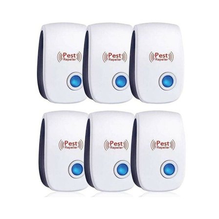 Ultraljudsskrämma, Ultraljudsskrämma för möss 6-pack, Ultraljudsskrämma för möss och råttor Effektiv mot möss, råttor, flugor