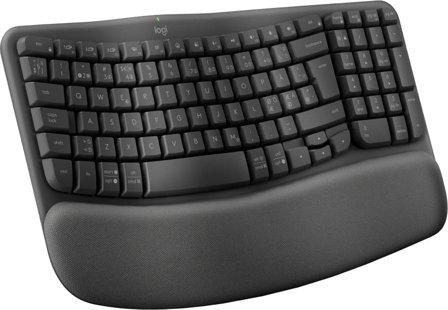 Logitech Wave Keys - tastatur - med polstret håndleddstøtte - QWERTY - grafitt