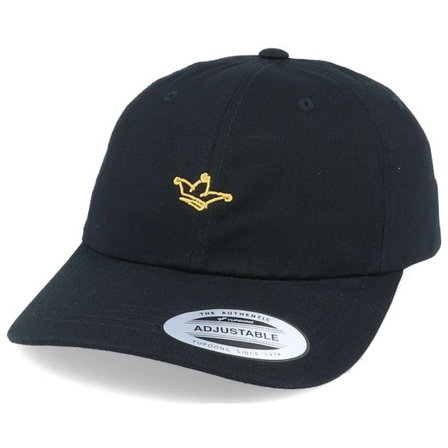Iconic - Svart unconstructed Keps - Lazy Crown Black Dad Cap @ Hatstore