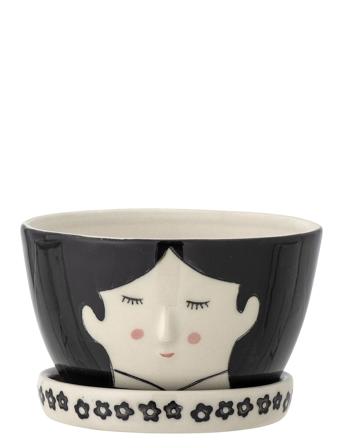 Carolin Flowerpot W/Saucer Home Decoration Flower Pots Black Bloomingville