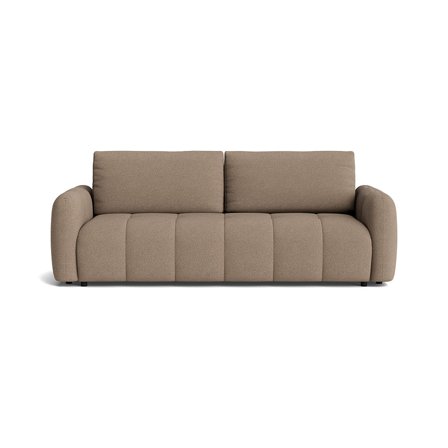 Toscana 3-Sitzer-Schlafsofa, Stauraum, Loop Dunkelbeige, modernes Design, komfortable Bonell-Federung und Nozag-Federn, Bettfunktion, 90cm