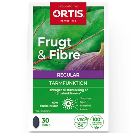Ortis Tarmfunktion Frugt & Fibre 30 tabl., Helse & Madvarer, Kosttilskud, Fordøjelse & Fibre