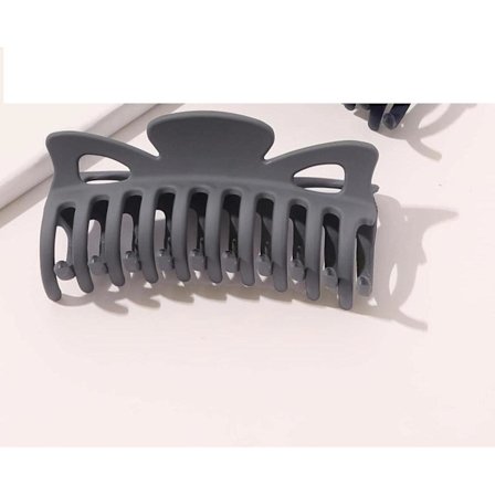 REA___1 st. Extra Stor Matt Mörk grå Hårklämma 12x5,5 cm.