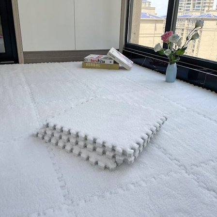 Plyschmatta skarvningsblock sovrum sängkant halkfri golvmatta flytande fönster bekväm bomull varm dyna