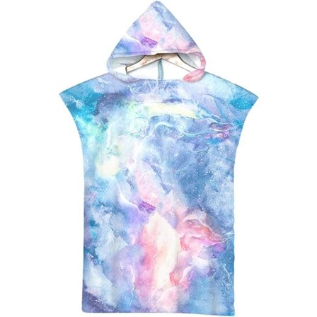 1 stk Blå og lilla Tie-Dye badeponcho strandhåndklær stor størrelse,