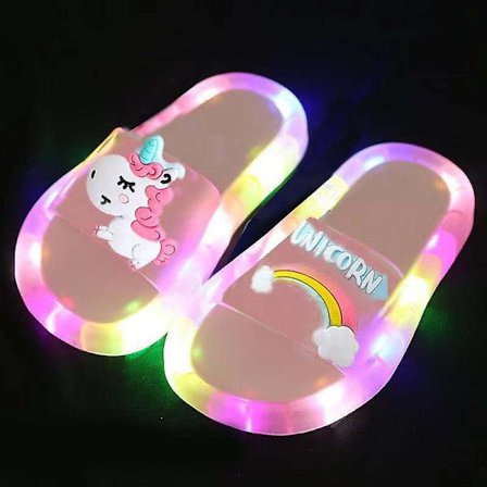 Kid's Unicorn Slippers Luminous Super Cute Slippers Glow In The Dark Sommersko