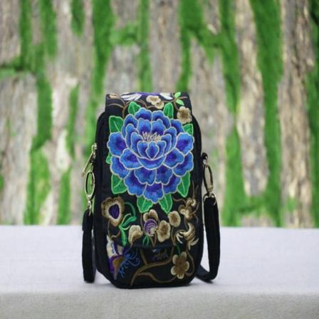 Naisten olkalaukku Vintage kukkainen Crossbody laukku CC C