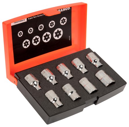 Bahco 7800TORX/9 Pipesett torx, 9 deler, Håndverktøy