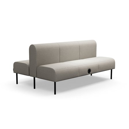 Modulsofa VARIETY, 3-Sitzer, mit USB-Steckdose, doppelt, Stoff Blues CSII, taupe