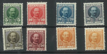 Danmark - AFA 54-56+56a+57-58+63 ubrugt