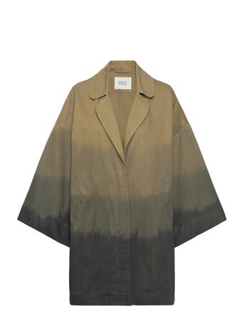Flow Drill Over Jacket - Jacqli Ohut Pitkä Takki Khaki Green Rabens Sal R