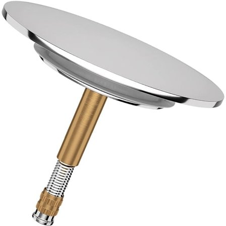 Universal badekarpropp - Rustfri badekarpropp med dobbel tetning - Badepropp for alle standard badekar i krom