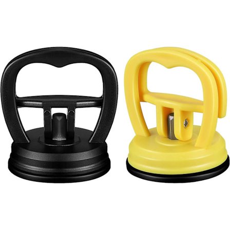 2 stk. bilbuleværktøj til reparation af buler, sugekop-buletrekkere, håndtag til bilbuleværktøj, buletrekkere til reparation af bilbuler, glas, (sort,