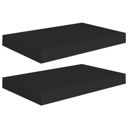 vidaXL Svävande vägghyllor 2 st svart 40x23x3,8 cm MDF Svart
