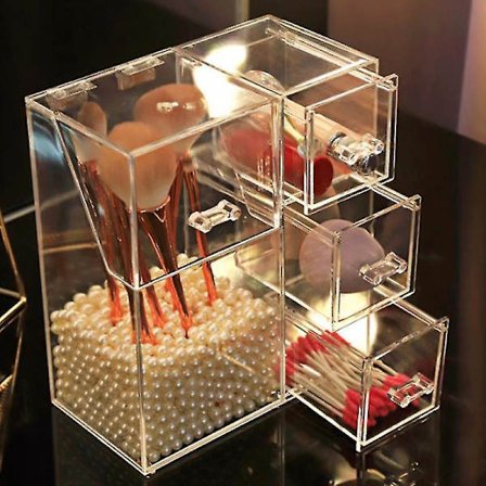 Gjennomsiktig sminkekostesettboks Kosmetikkarrangør