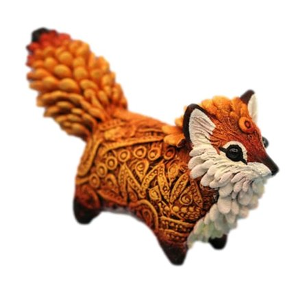 Ræv Træ Kunst Figur Håndlavet Unik Original Kunst Udskæring Arbejde Statue Dekoration Lille Dyr Skulptur Kunst Træskæring Miniature