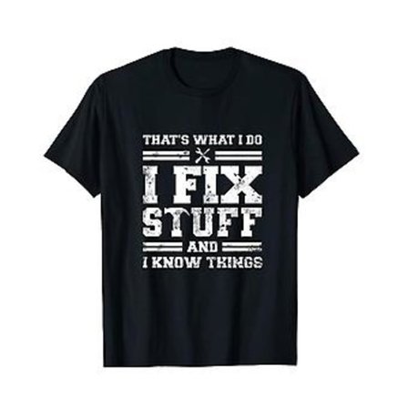 Sjov mekaniker Jeg reparerer ting og ved ting Gave T-shirt Humor Mekaniker T-shirt (4XL Sort)