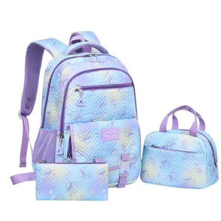 3-Piece School Backpack Set for Students - Backpack with Lunch Bag & Pencil Case, Comfortable and Breathable Carrying System for Daily Use