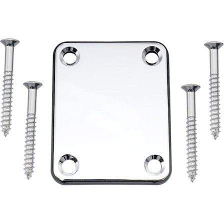 Metallinen kitaran kaulalevy Fender Stratocaster Telecaster sähkökitaralle tai bassolle, kromi