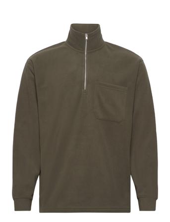 Slhrelaxgotler Fleece Half-Zip Sweat Sweat-shirts & Hoodies Fleeces & Midlayers Kakigrønn Selected Homme*Betinget Tilbud