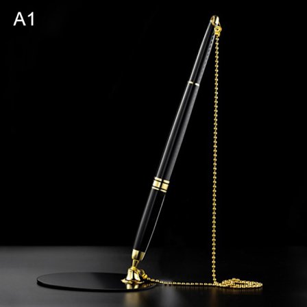 1 stk Sticky Skrivebordspenner med kjede Fast Bank Counter Pen Metal S