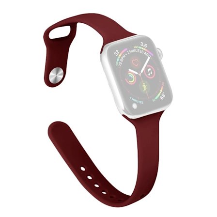 Apple Watch 41 mm / 40 mm / 38 mm smalt klockarmband i silikon - Vinröd