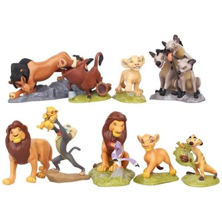 Løvernes Konge 9-pak Actionfigurer - Simba, Nala, Timon PVC-modeller - Klassiske Leker{TL}