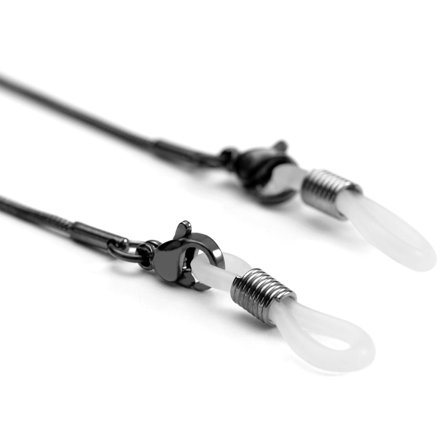 Cadena de gafas de sol de serpiente de acero inoxidable negro para hombres - Cordones para gafas