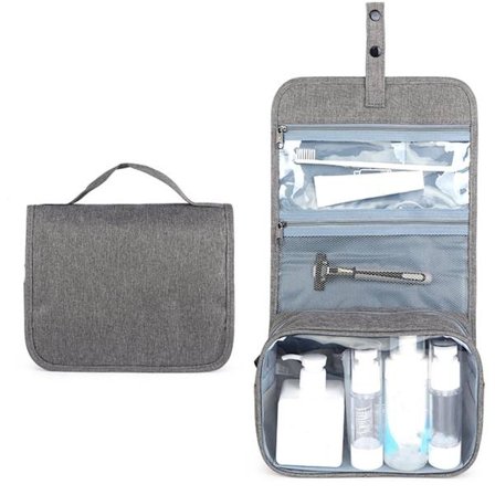 Toilettaske i størrelse med 3 rum Toilettaske med stor kapacitet Kosmetiktaske til opbevaring af kosmetik, toiletartikler og andre genstande til ferie