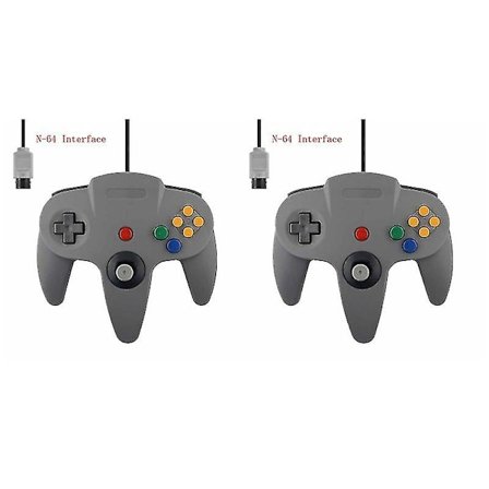 2-pak Klassisk Ledningsforbundet N64 Controller Retro Spil 64 Bit Spil Controller Joystick Udskiftningscontroller