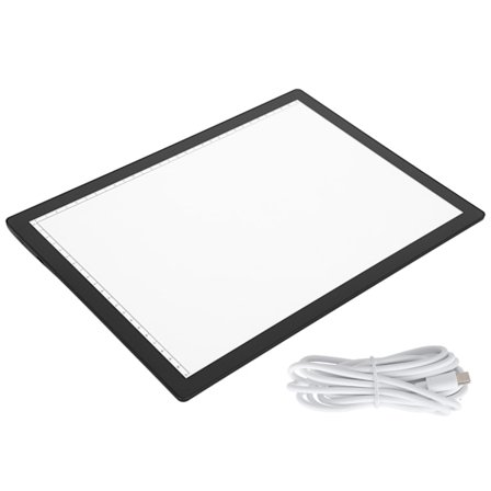 Genopladelig tegneplade A4 LED lys kopi håndskrift blok maling tilbehør sort
