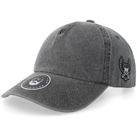 Bearded Man - Svart unconstructed Caps - Bm Eagle Vintage Washed Black A-frame Dad Cap @ Hatstore