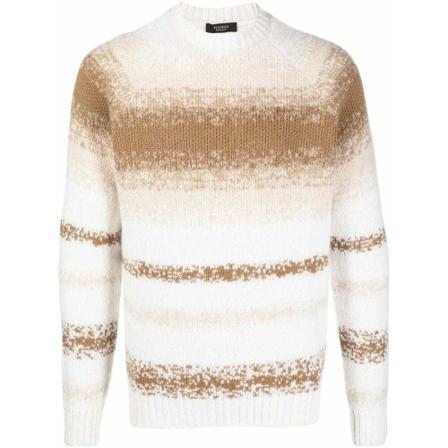 Peserico, Round-neck Knitwear Wit, Heren, Maat:M