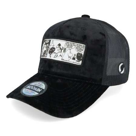 Moomin - Sort trucker Kasket - Comic Strip Thief Black Velvet Trucker @ Hatstore