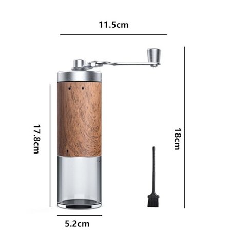 Lett manuell håndkaffekvern for mokka-kanne