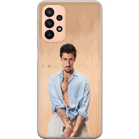 Yhteensopiva Puhelinkuori Samsung Galaxy A23 5G Bad Bunny Super Bowl-inspiroima grafiikka, jossa NFL-trofe ja San Franciscon silta urheilusuunnittelus