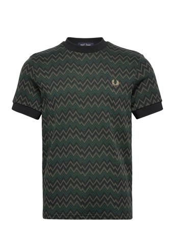 Jacquard T-Shirt T-shirts Short-sleeved Multi/mønstret Fred Perry